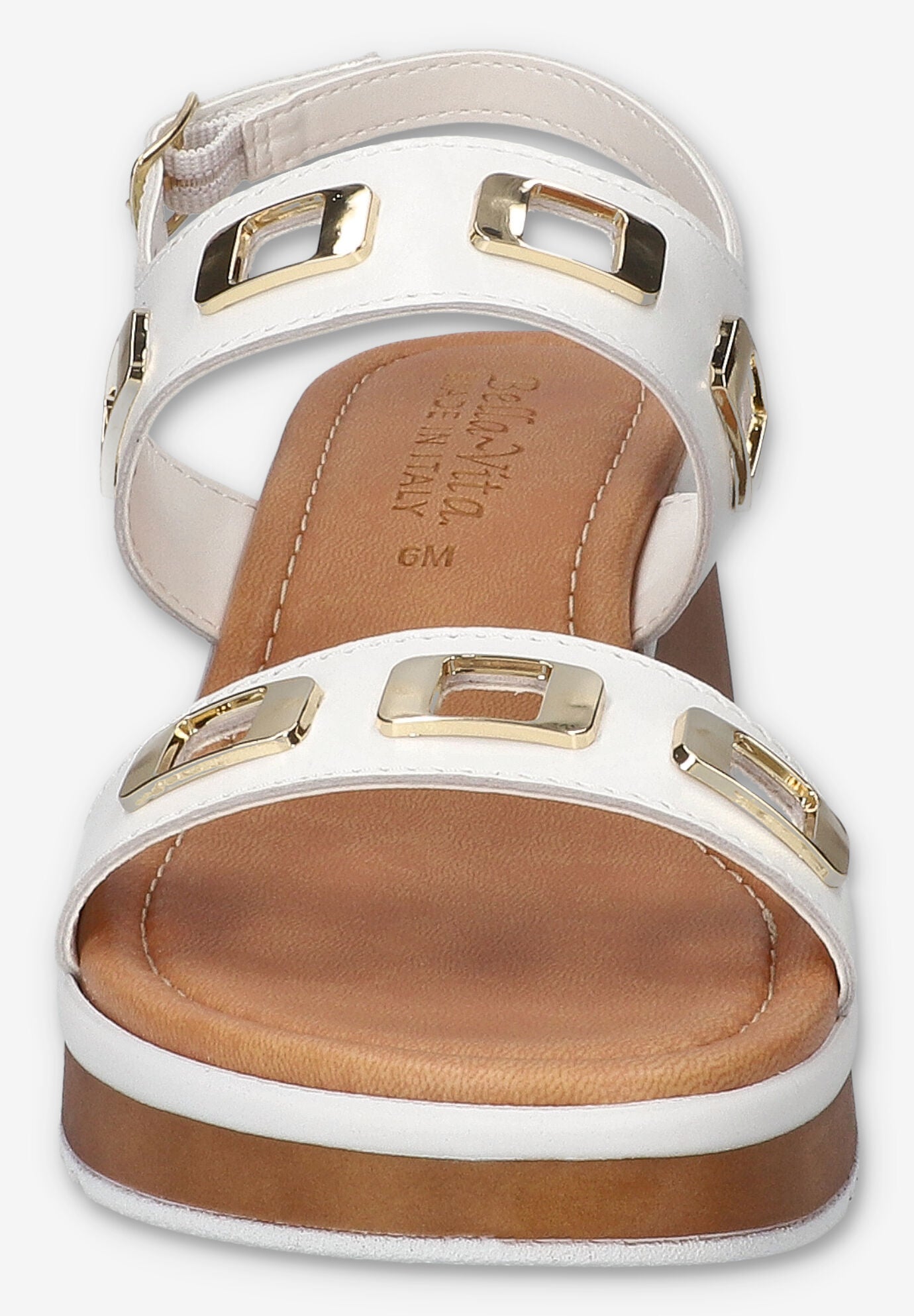 Vic-Italy Wedge Sandal, WHITE LEATHER, on-hover image number 1