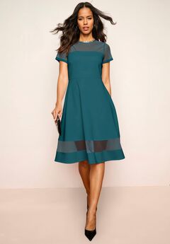 Scuba Illusion Yoke Dress