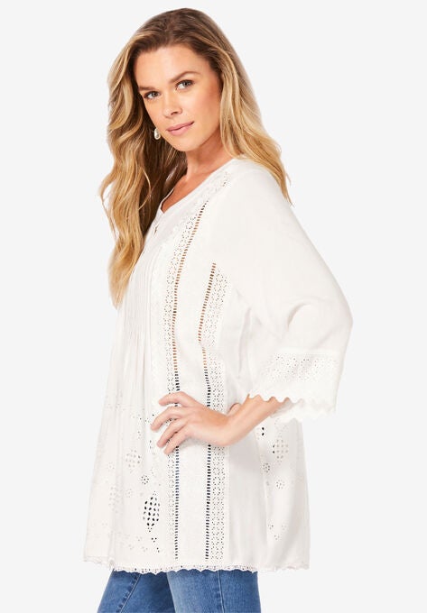 Eyelet Big Shirt, , alternate image number null
