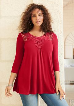 Lace Embellished Swing Ultra Femme Top