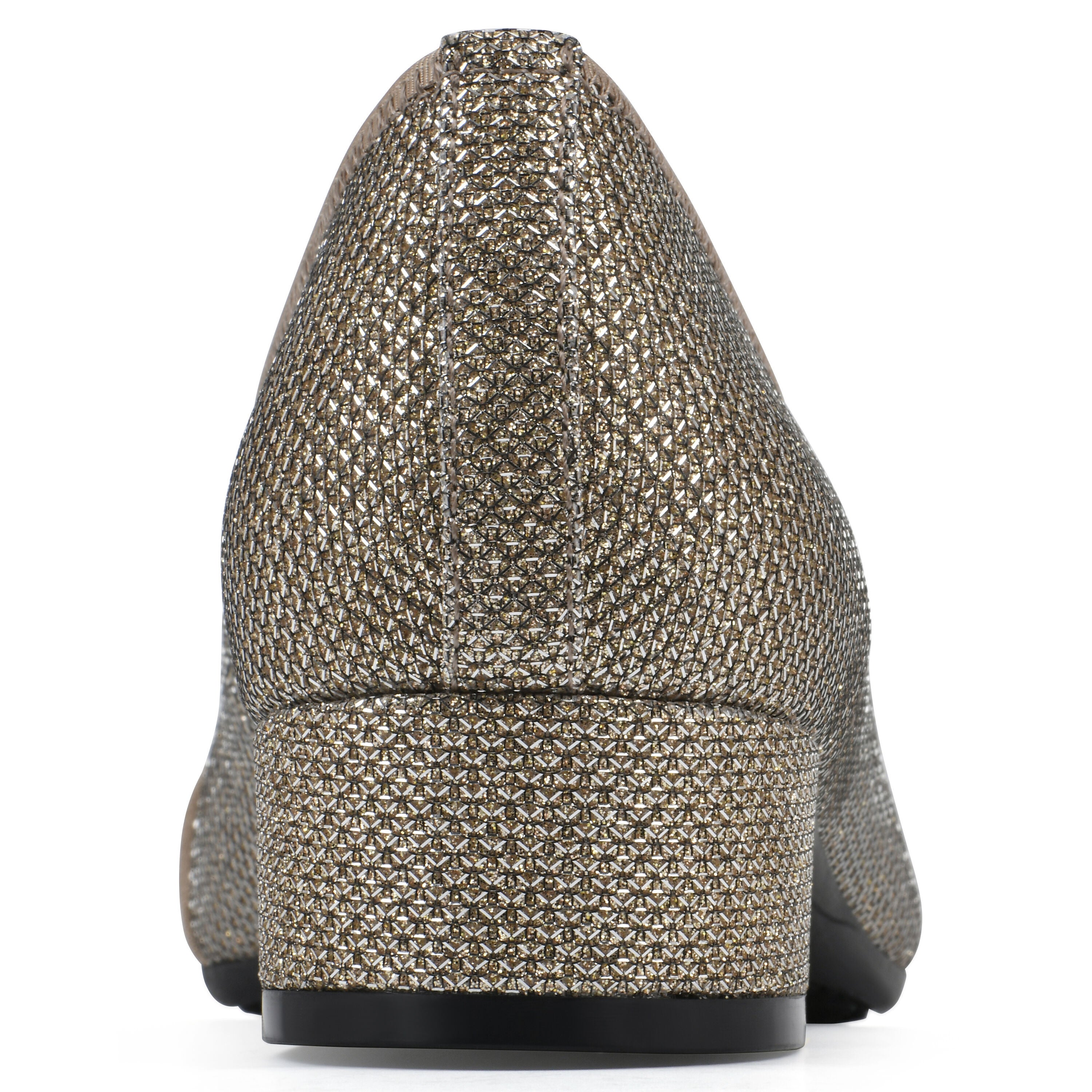 Bordeaux Low Block Heel, GOLD GLITTER FABRIC, on-hover image number 1