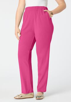 Plus Size Straight Leg Soft Knit Pull On Pant