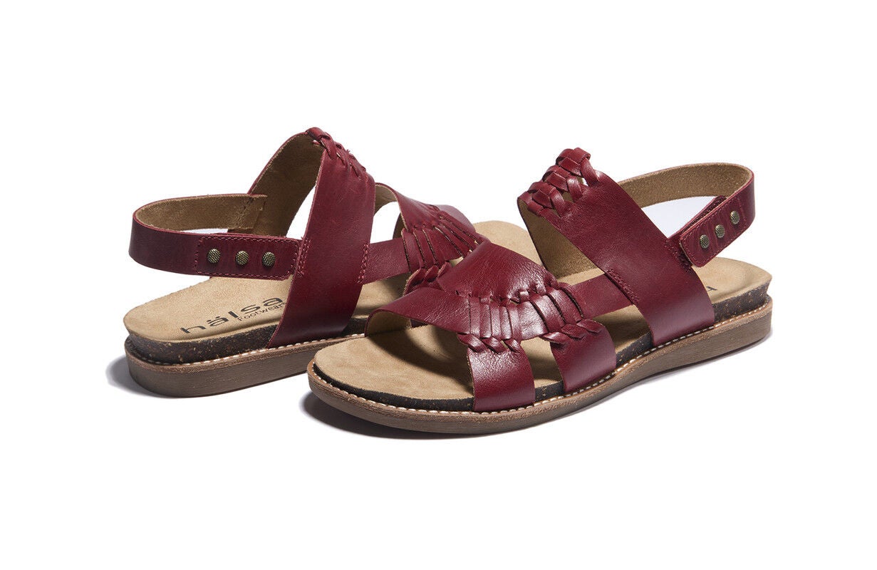 Bella Cork Bottom Sandal, DK.RED, on-hover image number 1
