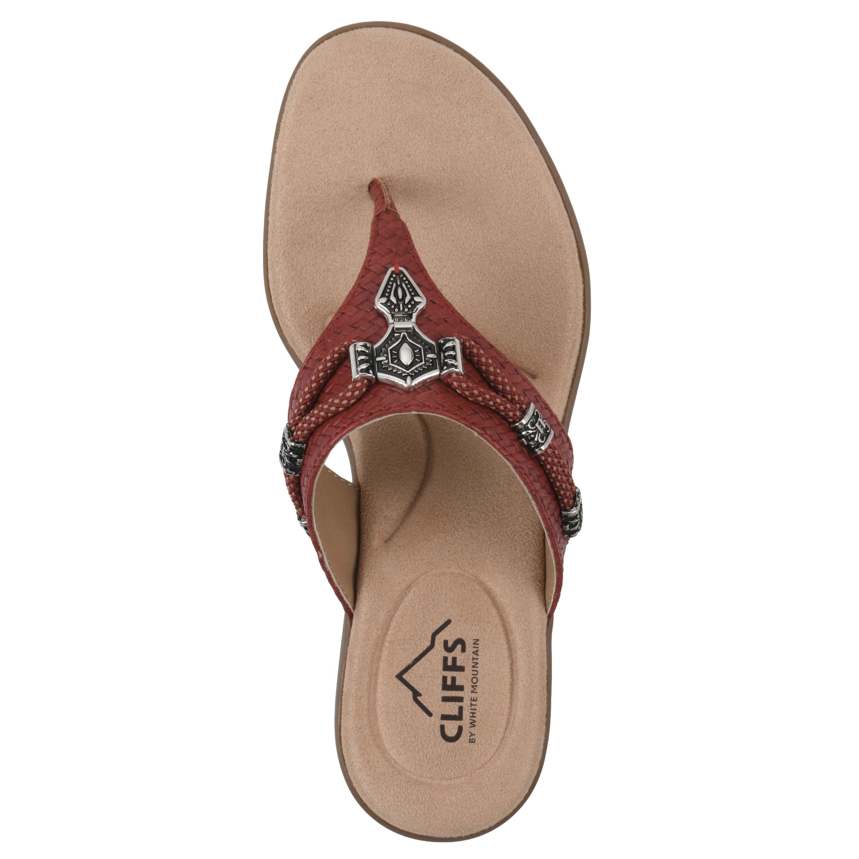 Bainah Thong Sandal, RED WOVEN, alternate image number 4
