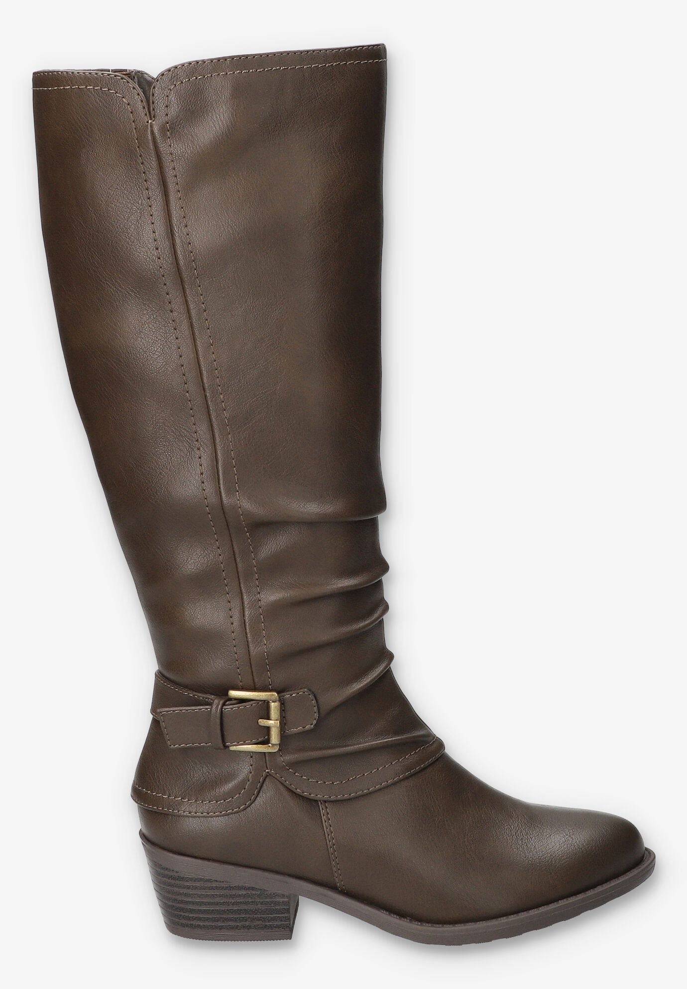 Tenille Plus Wide Calf Boot, BROWN, alternate image number 2