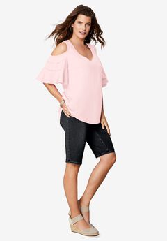 Plus Size Tops With Ruffle Sleeves