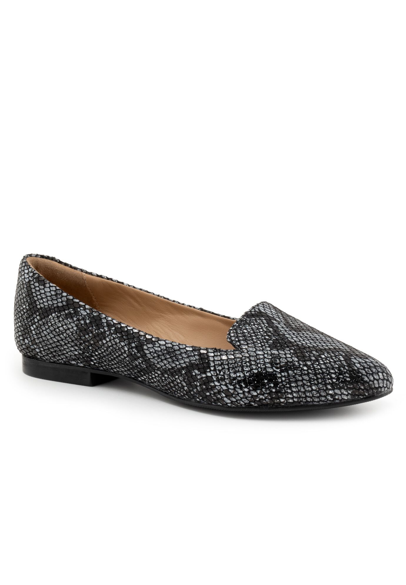 Harlowe Slip Ons by Trotters&reg;, BLACK WHITE SNAKE, hi-res image number 0