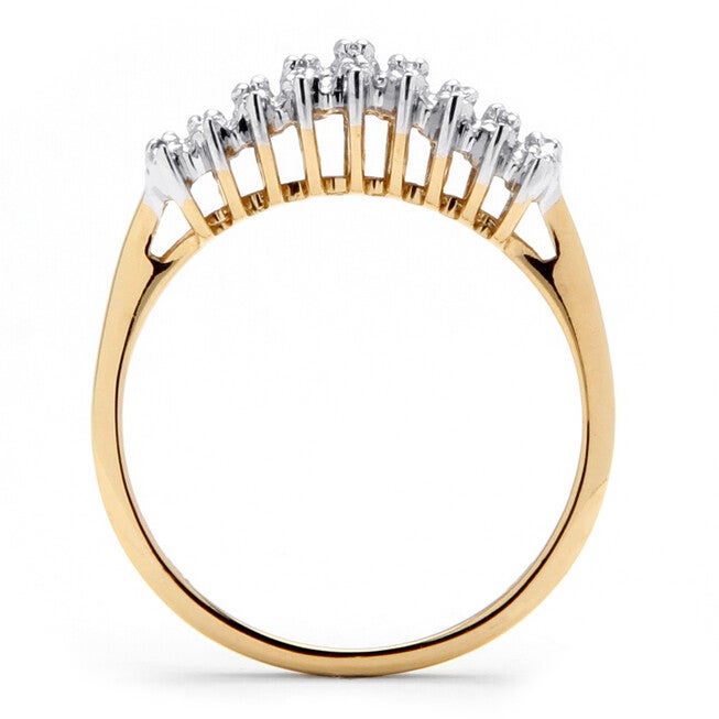 1/7 TCW Round Diamond Peak Ring Gold-Plated Sterling Silver, WHITE, on-hover image number 1