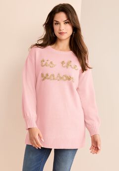 Plus Size Embroidery Sweater