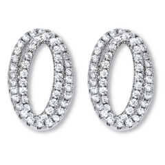 .80 TCW Round CZ Platinum-Plated Ear Concentric Circle Earrings