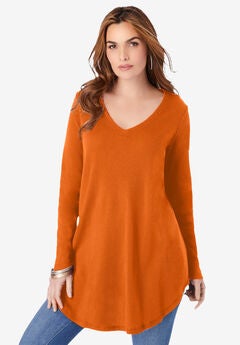 V Neck Thermal Swing Tunic