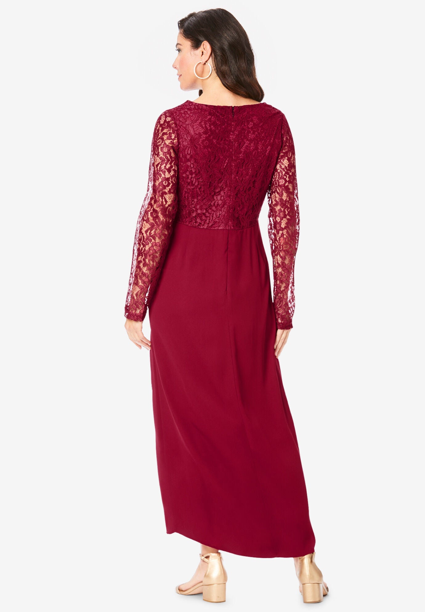 tulip hem formal dress Ever-Pretty Tulip Sleeve Ruched Maxi Dress with Slit for Wedding Guests & Formal Events main image 1