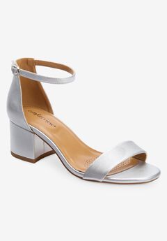 Extra Wide Silver Dress Sandals