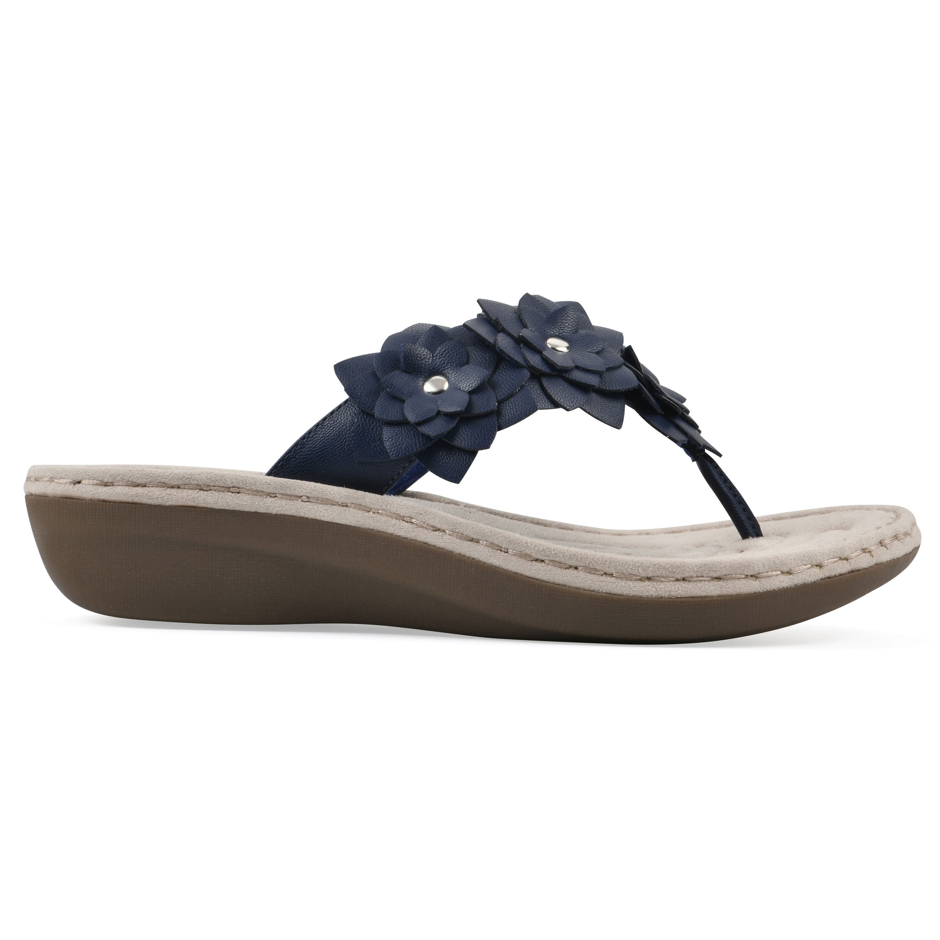 Content Thong Sandal, NAVY SMOOTH, alternate image number 2