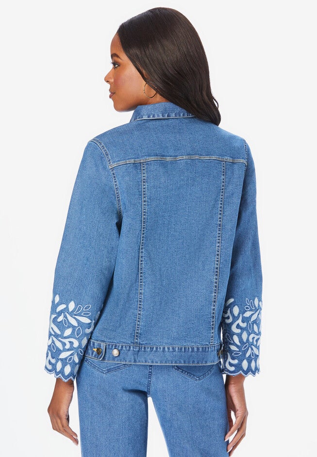 Embroidered Denim Jacket, , on-hover image number null