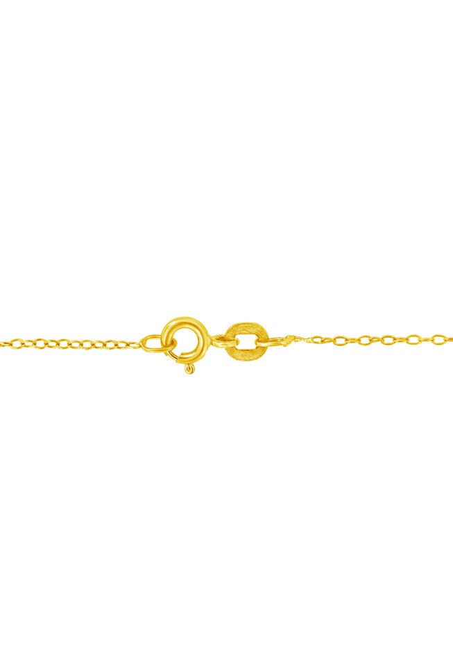 Yellow Gold Plated Sterling Silver Diamond Accent Cross Ribbon Pendant Necklace, , alternate image number null