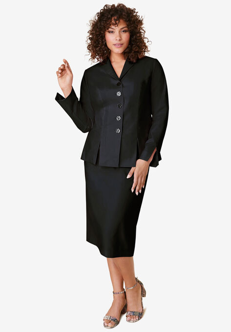 Two-Piece Skirt Suit with Shawl-Collar Jacket | Roaman's