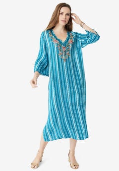 Embellished Crinkle Kaftan