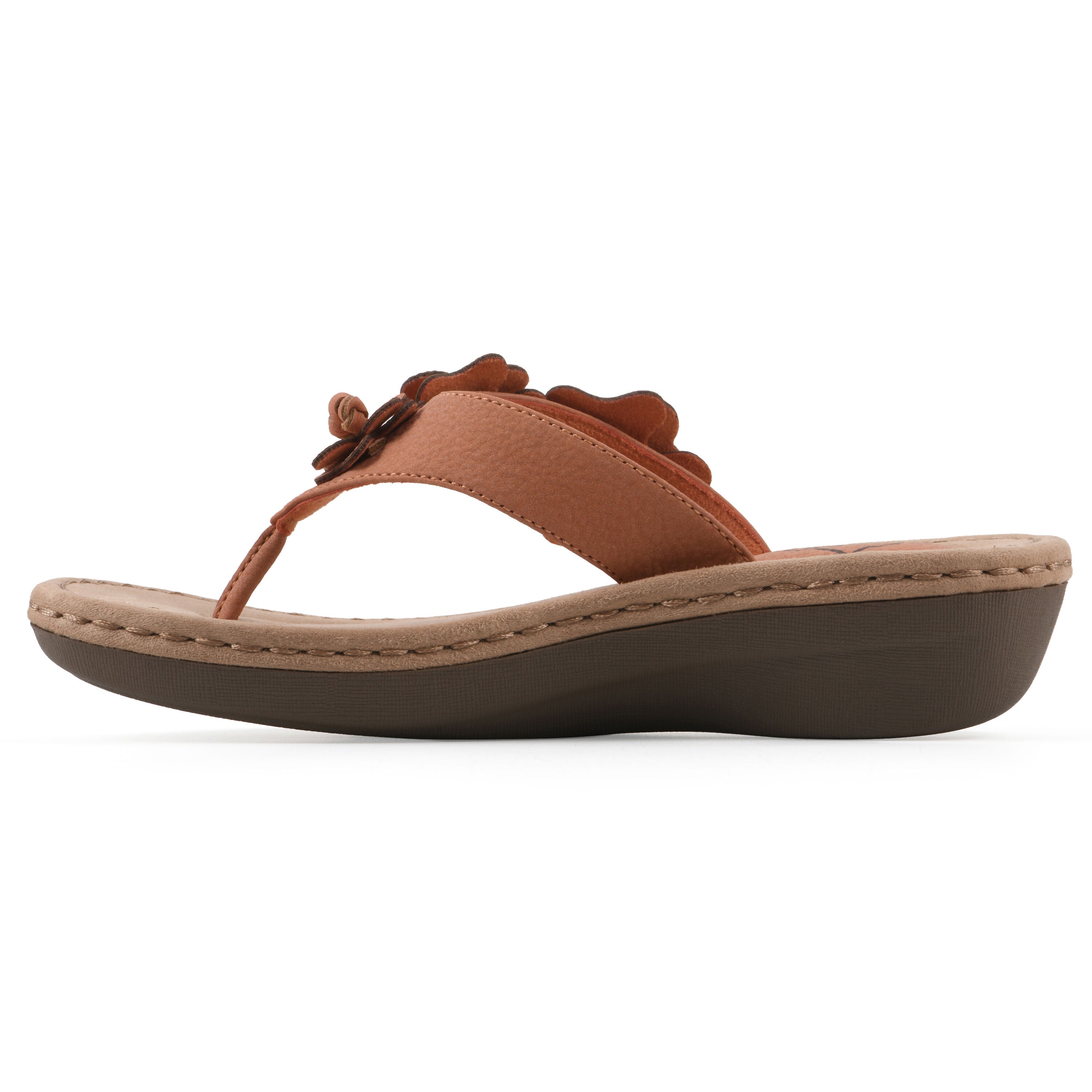 Cassilia Floral Mini Wedge Sandal, PEACH NUBUCK, alternate image number 3