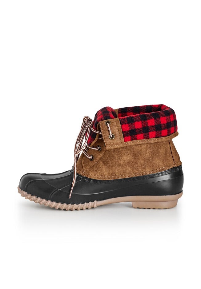 Fold Over Collar Boot, BROWN, alternate image number null