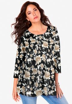 Plus Size Ultimate Three Quarter Sleeve Swing Tee