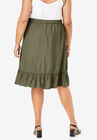 Faux Wrap Skirt with Ruffle Hem, , on-hover image number null