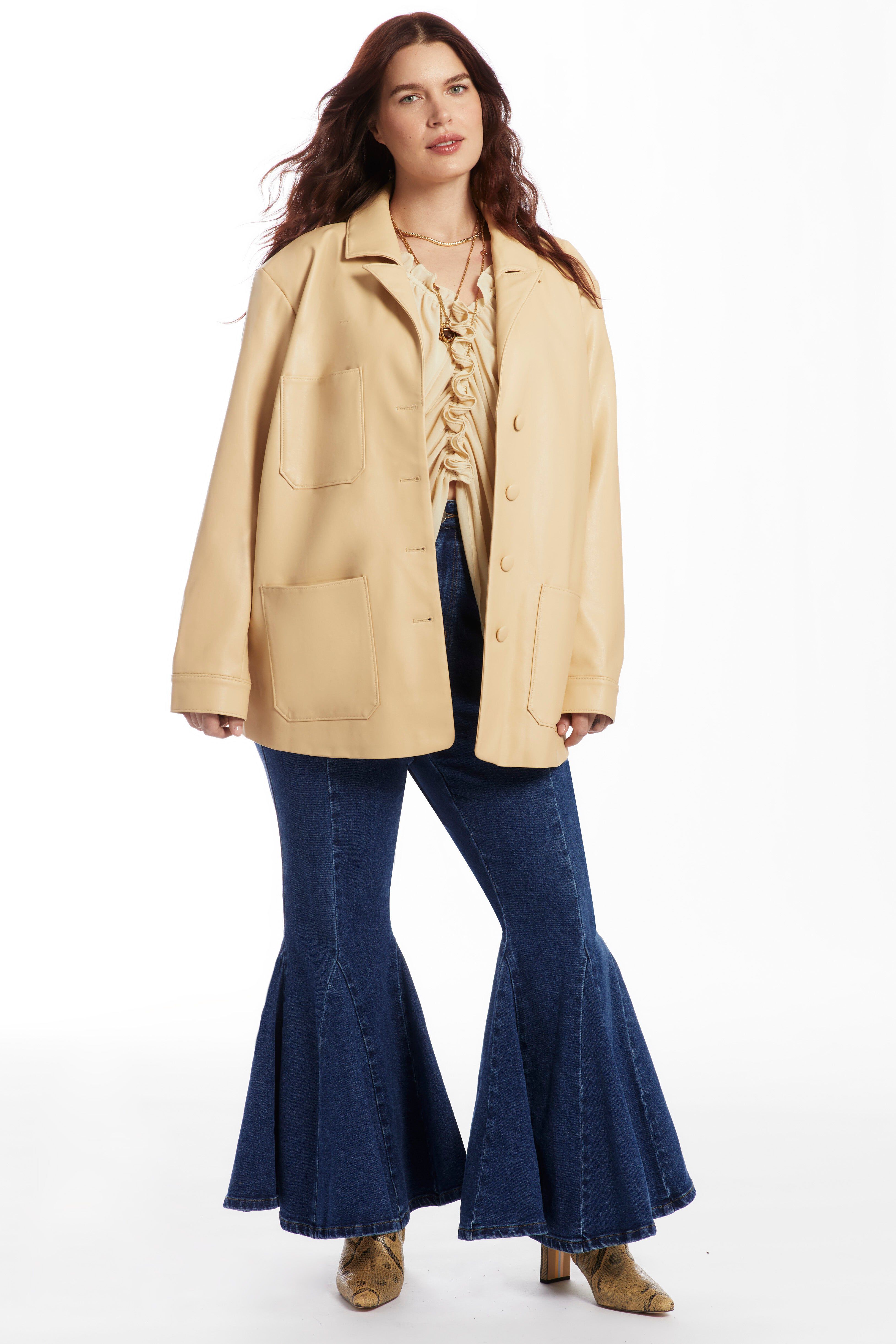 Relaxed Faux Leather Blazer