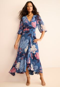 Overlay Ruffle Maxi Dress