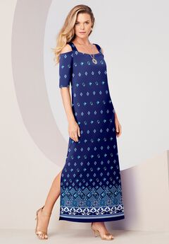 Ultrasmooth Cold Shoulder Maxi Dress