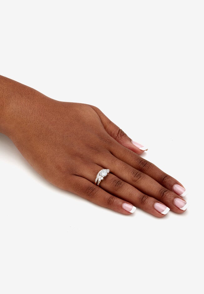 2 Piece 2.01 Tcw Round Cubic Zirconia Bridal Ring Set In 18K Gold-Plated, , alternate image number 3