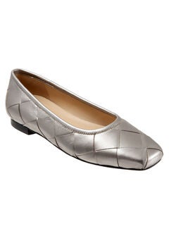 Square Toe Black Flats