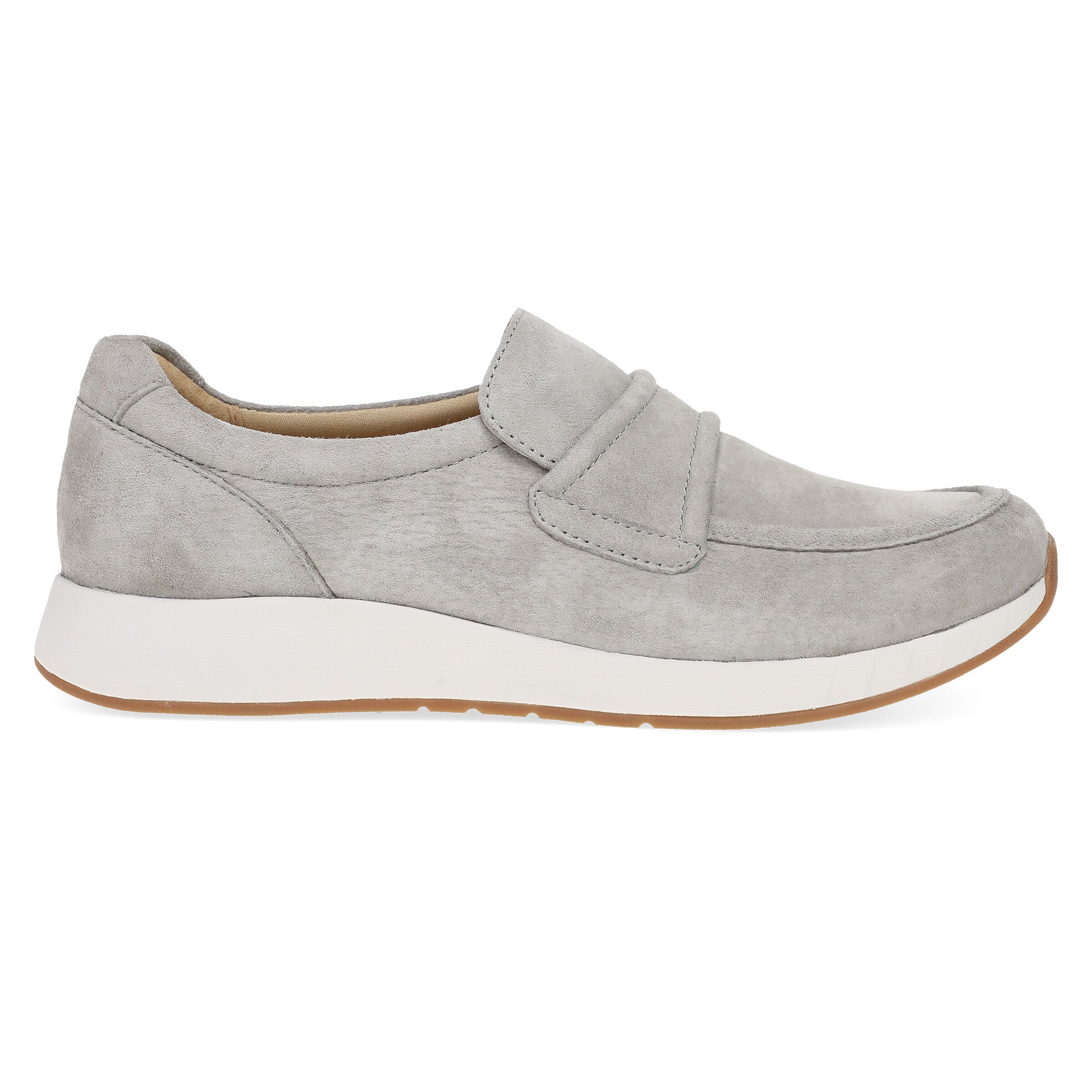 Clementine Light Grey Nubuck Slip On, LIGHT GREY, alternate image number 4