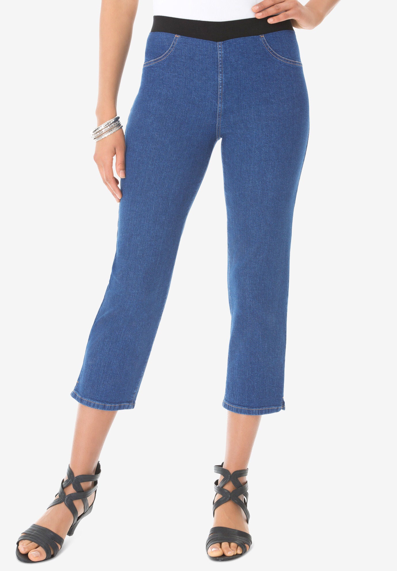 Invisible Stretch® All Day Bootcut Capri, MEDIUM STONEWASH, hi-res image number 0