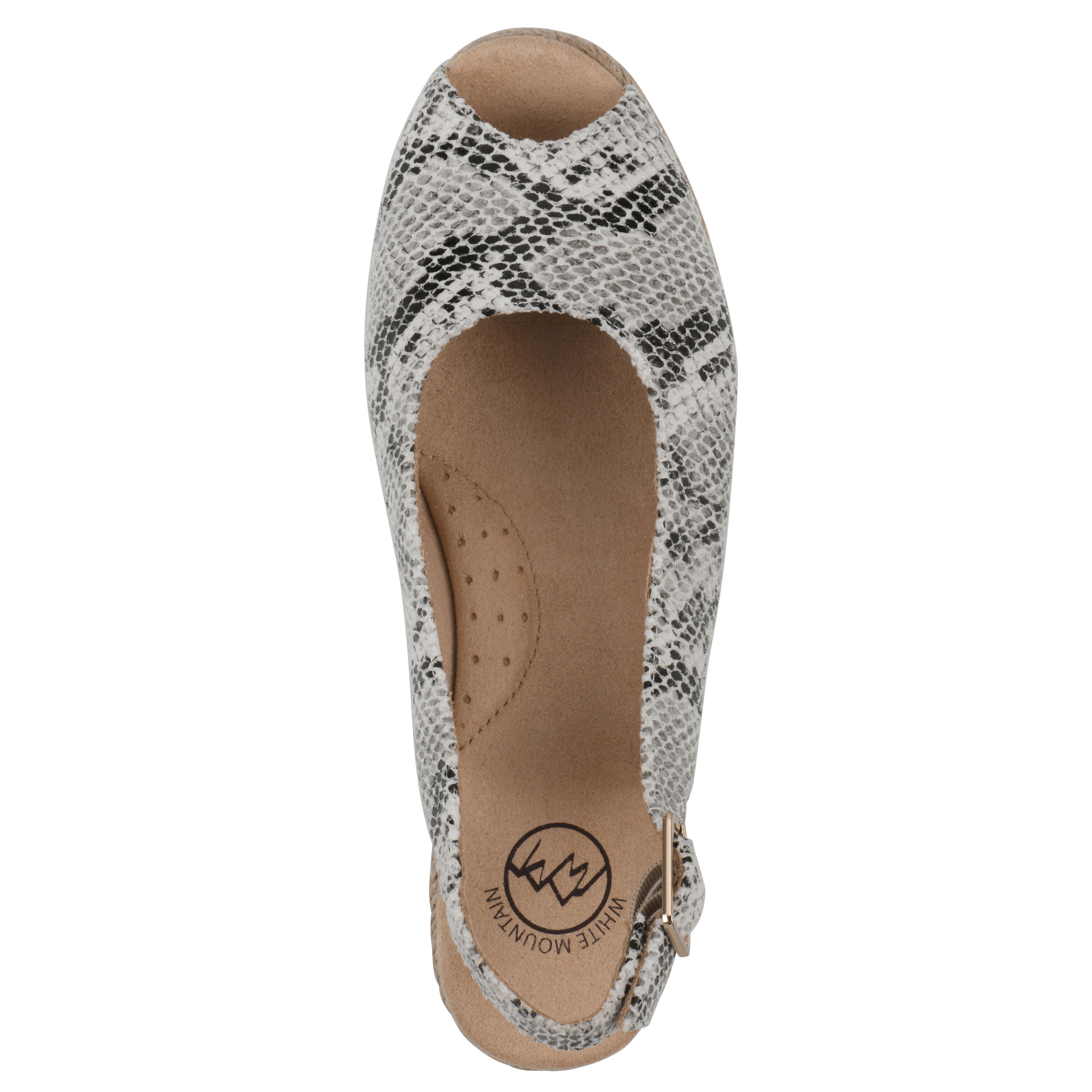 Maize Espadrille Wedge Sandal, BLACK WHITE SNAKE, alternate image number 4