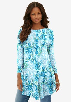 Boatneck Swing Ultra Drape Tunic