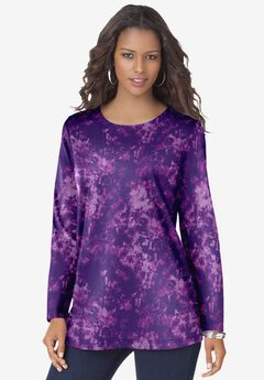 Plus Size Ultimate Cotton Crewneck Long Sleeve Tee