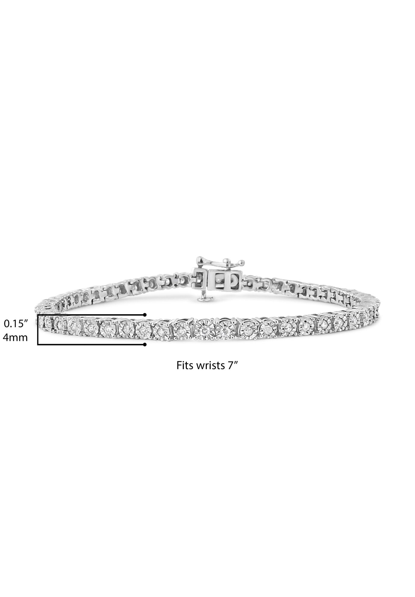 Silver 1.0 Cttw Miracle-Set Diamond Tennis Bracelet - 10 inches, , alternate image number 6