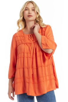 Plus Size Orange Blouses