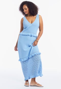 Crochet Sweater Maxi Dress