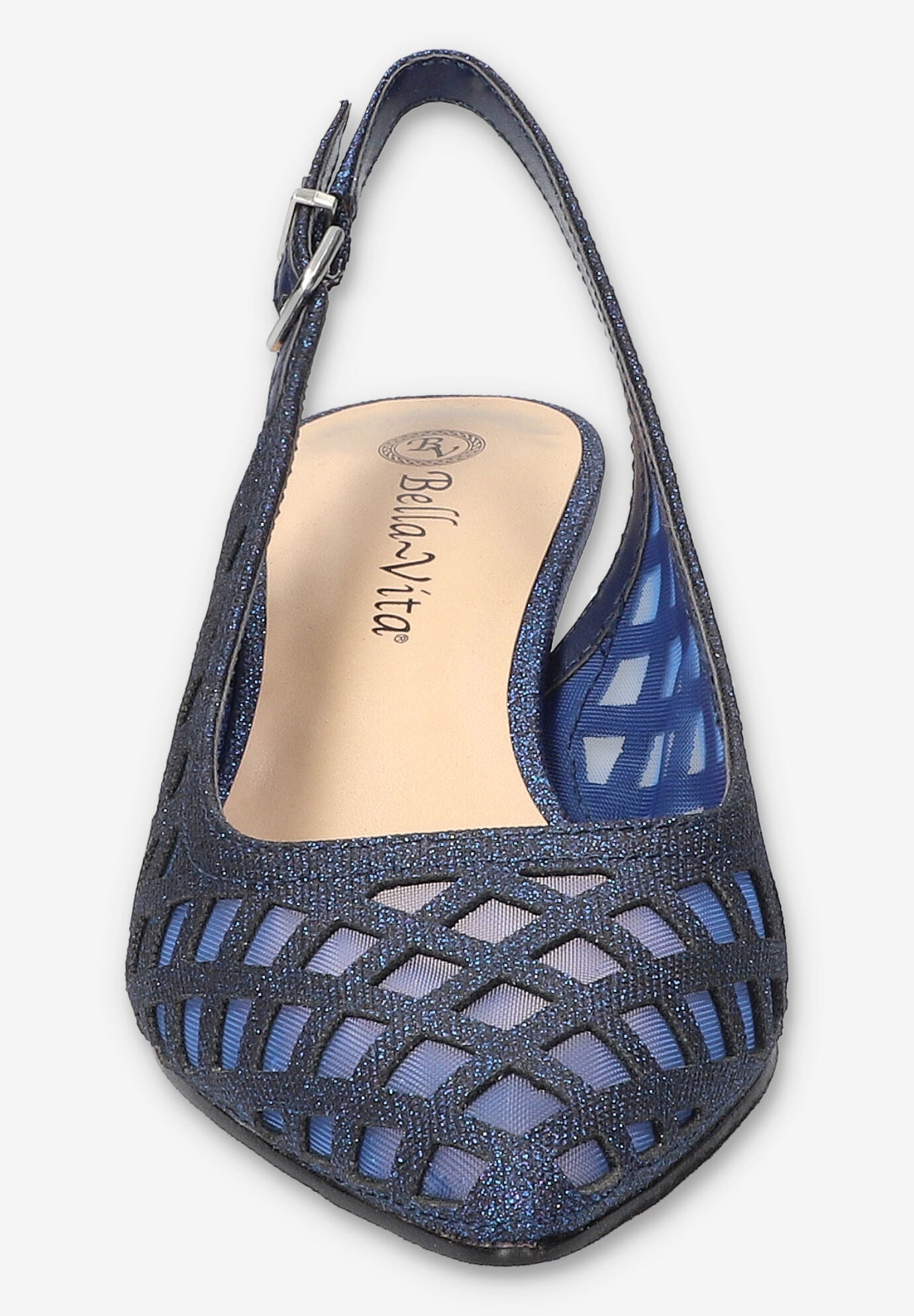 Noel Slingback Pump, NAVY GLITTER, alternate image number 3
