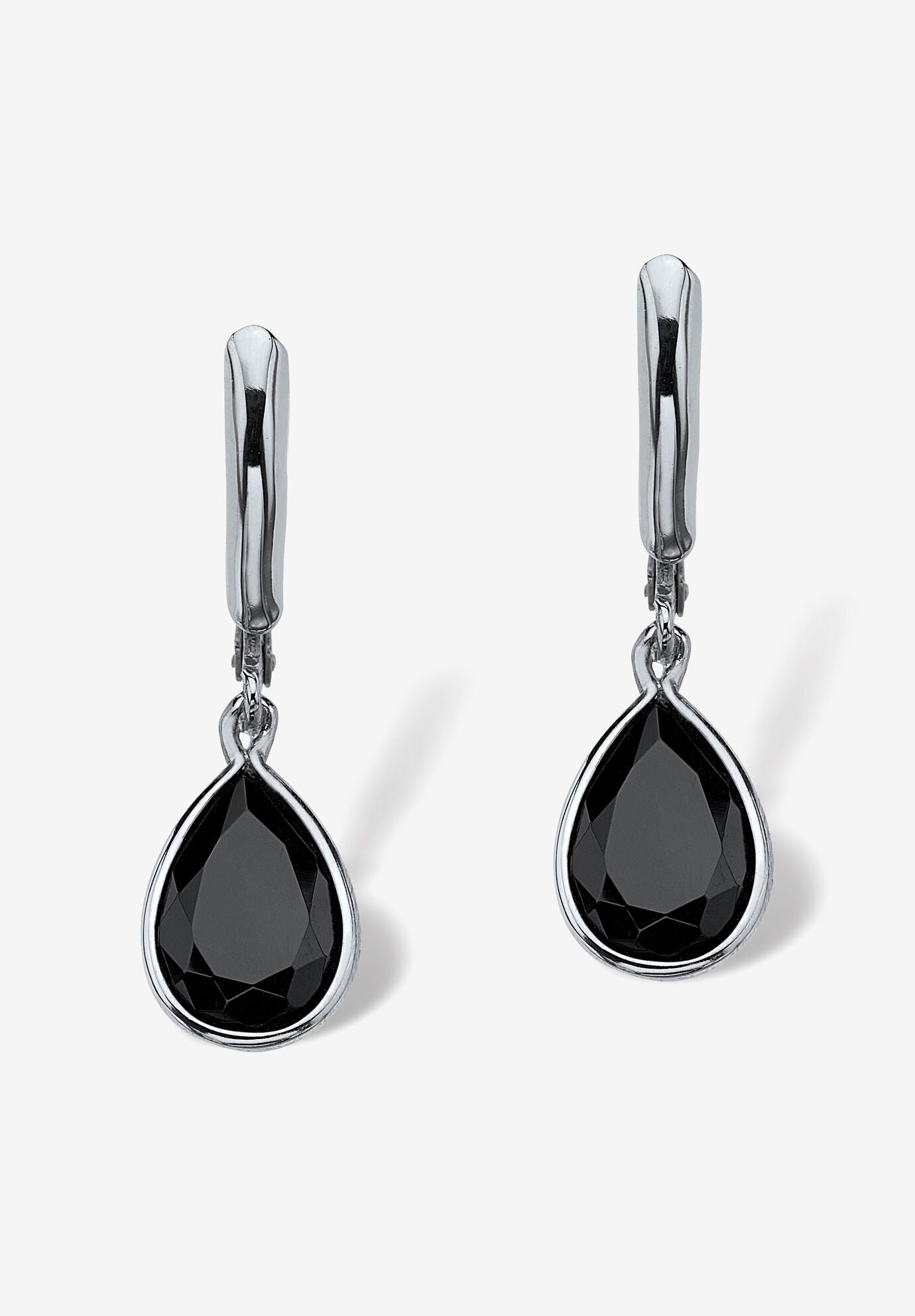 Fashionable Silvertone Drop Earrings (29X8.5Mm) Pear Shaped