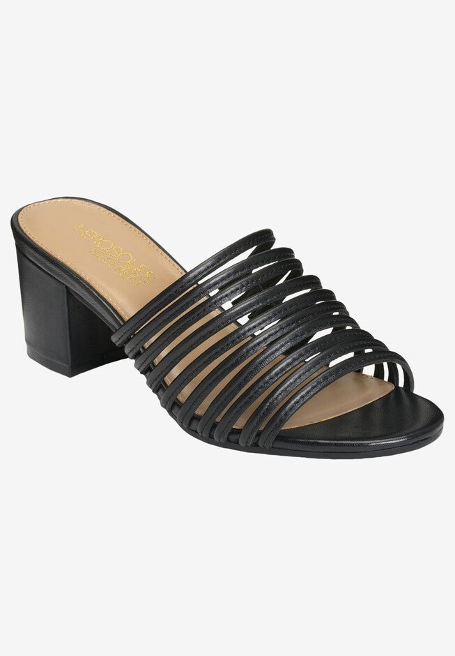 Mid Afternoon Sandal by Aerosoles®, BLACK LEATHER, hi-res image number null