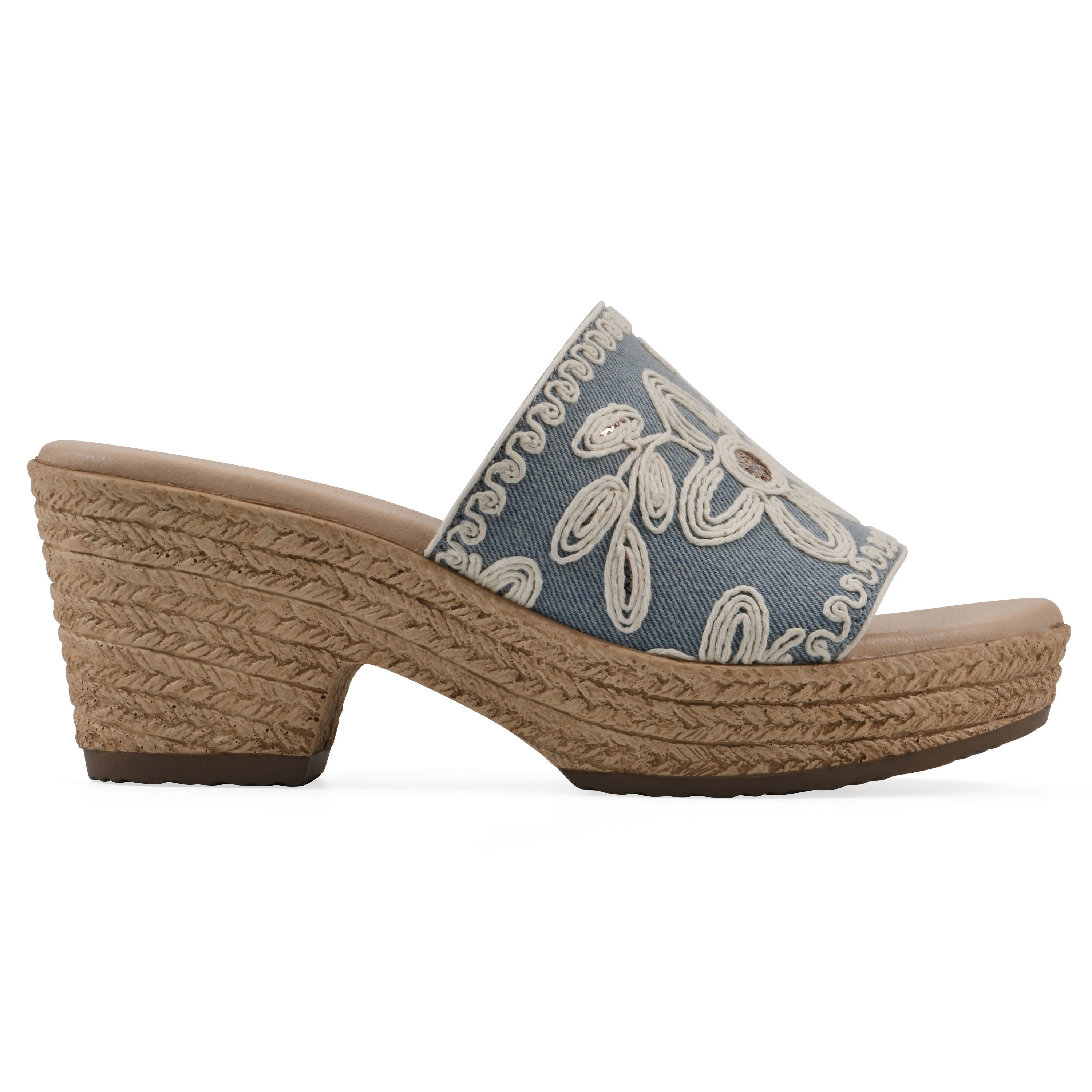 Biancia Wedge Sandal, DENIM BLUE FABRIC, alternate image number 2