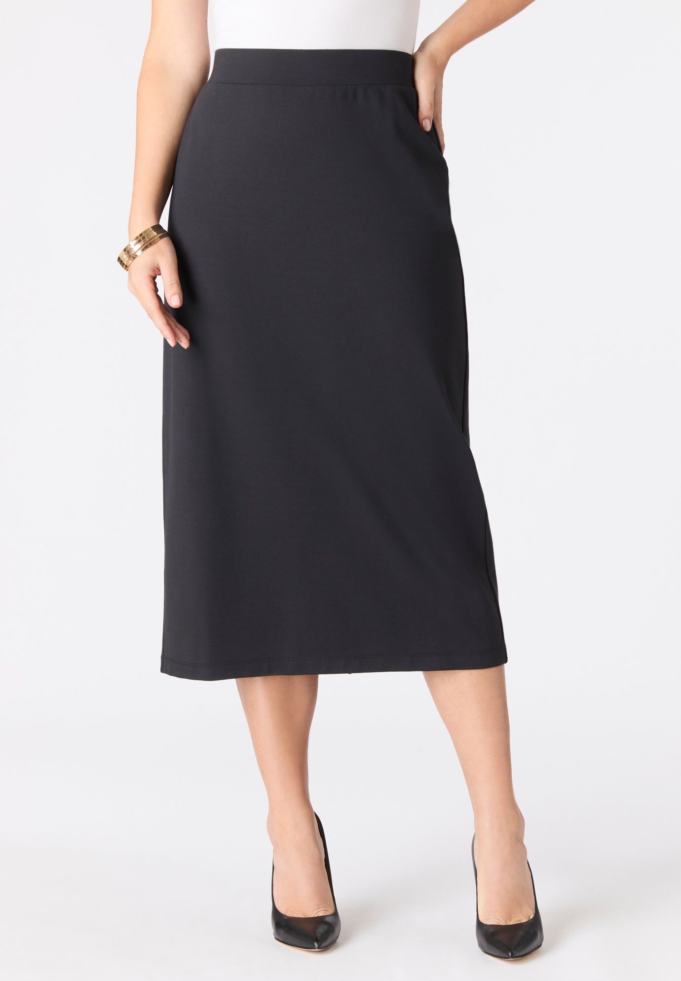 Ultimate Ponte Pencil Skirt, BLACK, hi-res image number 0