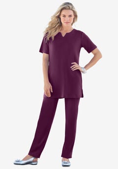 Plus Size Soft Knit Tunic with Notch Neckline