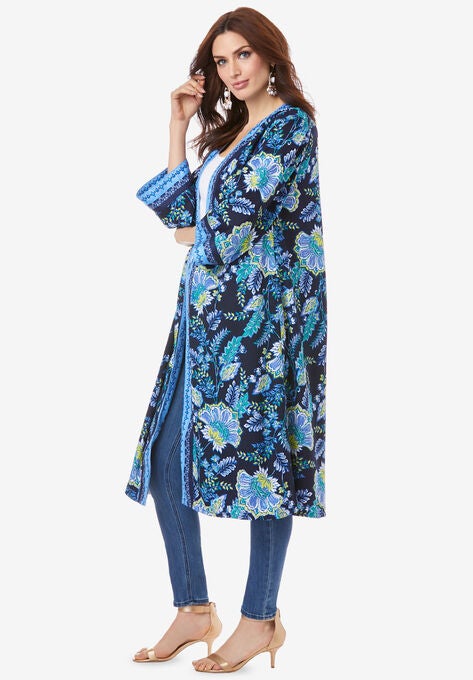 Reversible Printed Georgette Duster, , alternate image number null