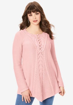Lace Yoke Pullover Sweater