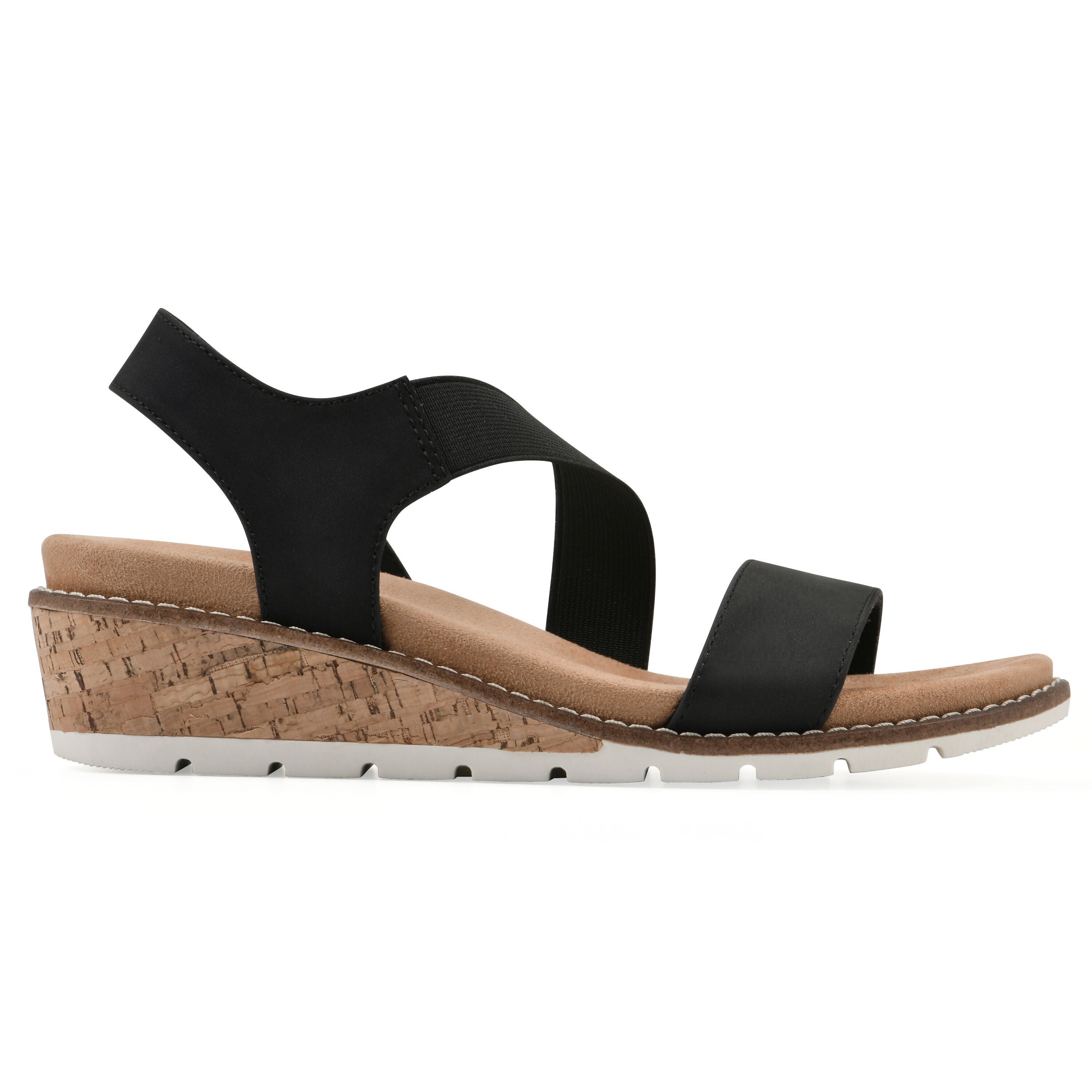 Tinnley Wedge Sandal, BLACK NUBUCK, alternate image number 2