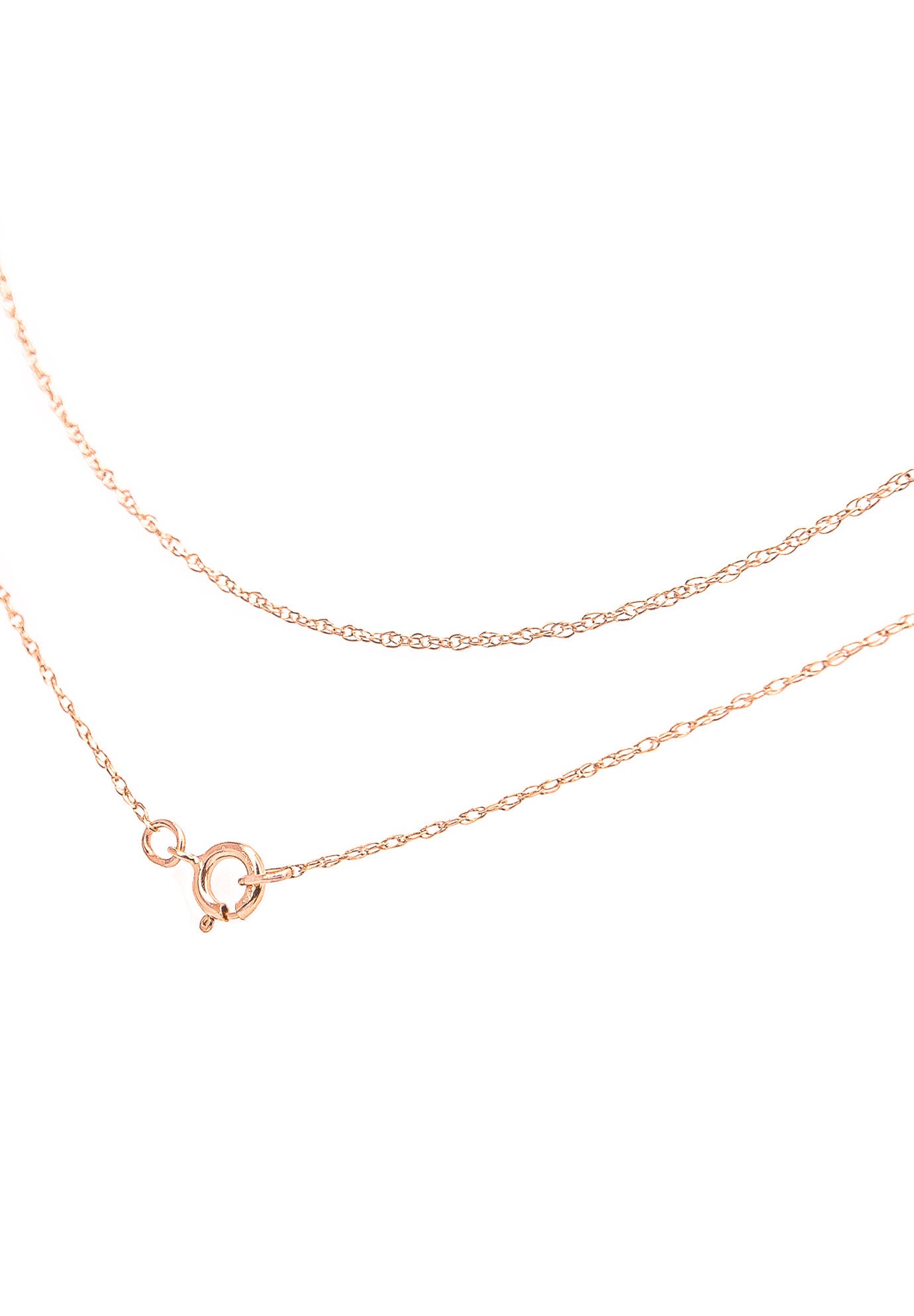Solid Rose Gold Rope Chain Necklace Unisex 18 inches, , alternate image number 2