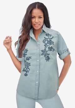 Chambray Roll-Tab Shirt